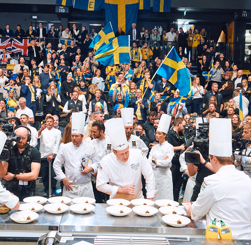 Bild 1. Mot Bocuse d´Or i Lyon 2025 med Menigo. Bild 2-3. Europeiska kvaltävlingen i Trondheim 2024. 